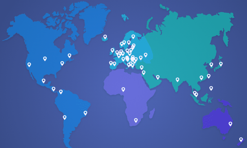 SaferVPN Sever Standorte weltweit